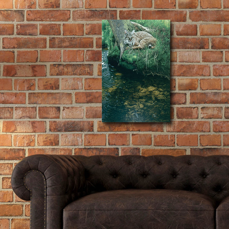 Art mural en verre Ebern Designs «Summer Stream Bank» par Ron Parker, H 24 po x l 16 po x P 0,2 po