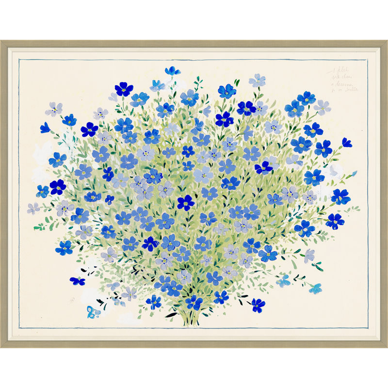 Geranium Print by Paule Marrot, 43" H x 54" W x 1.25" D, Silver Framed