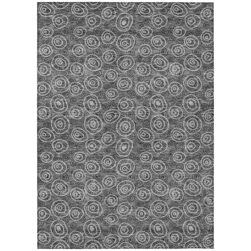 Tapis extérieur lavable gris anthracite et argent 9 pi x 12 pi