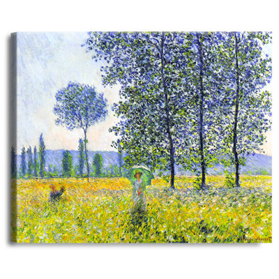 Reproduction d'art classique du monde sous les peupliers par Claude Monet, impression numérique sur toile, impression sur toile