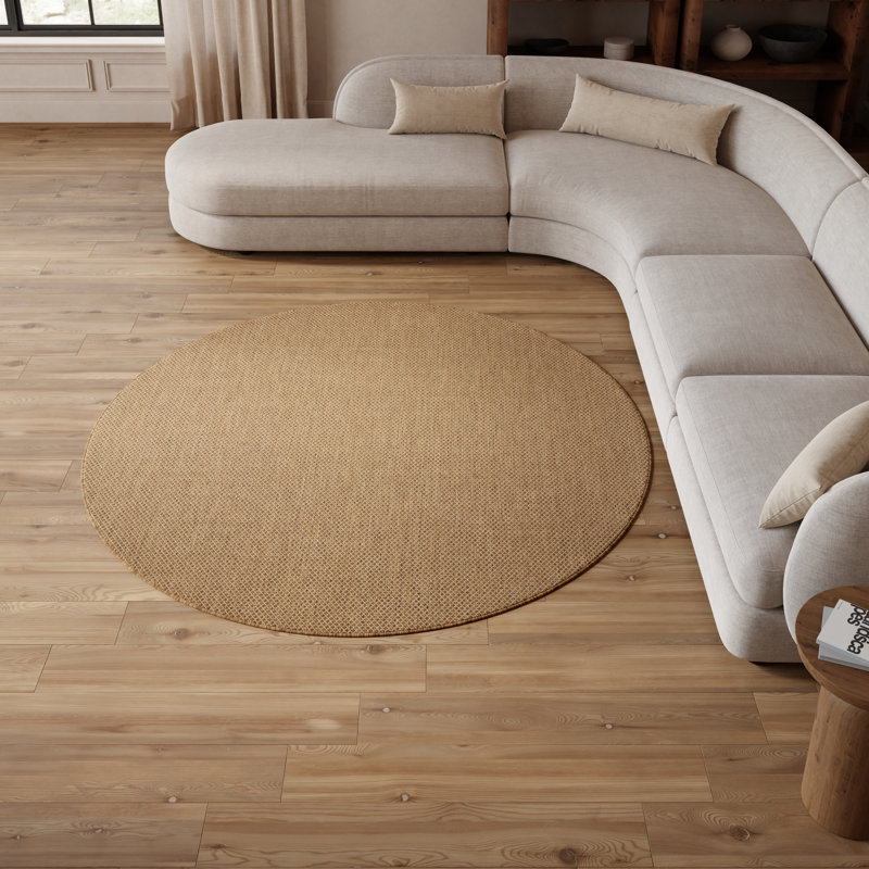 Courtyard 5' x Round Jute Modern Rug, Round 5'