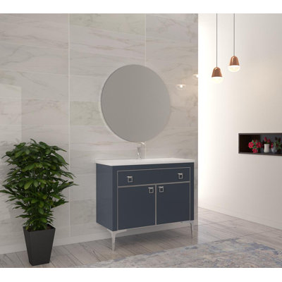 Meuble-lavabo mural de 34 pouces avec plateau en céramique