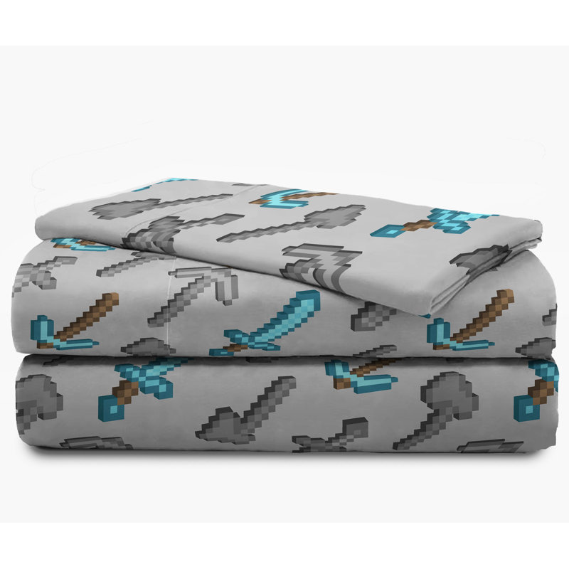 Ensemble de draps en microfibre à motif isométrique, Double