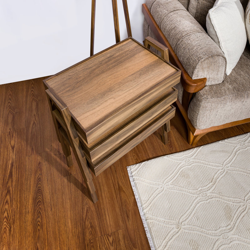 Ensemble de 3 tables gigognes Merinos Elegance, Noyer