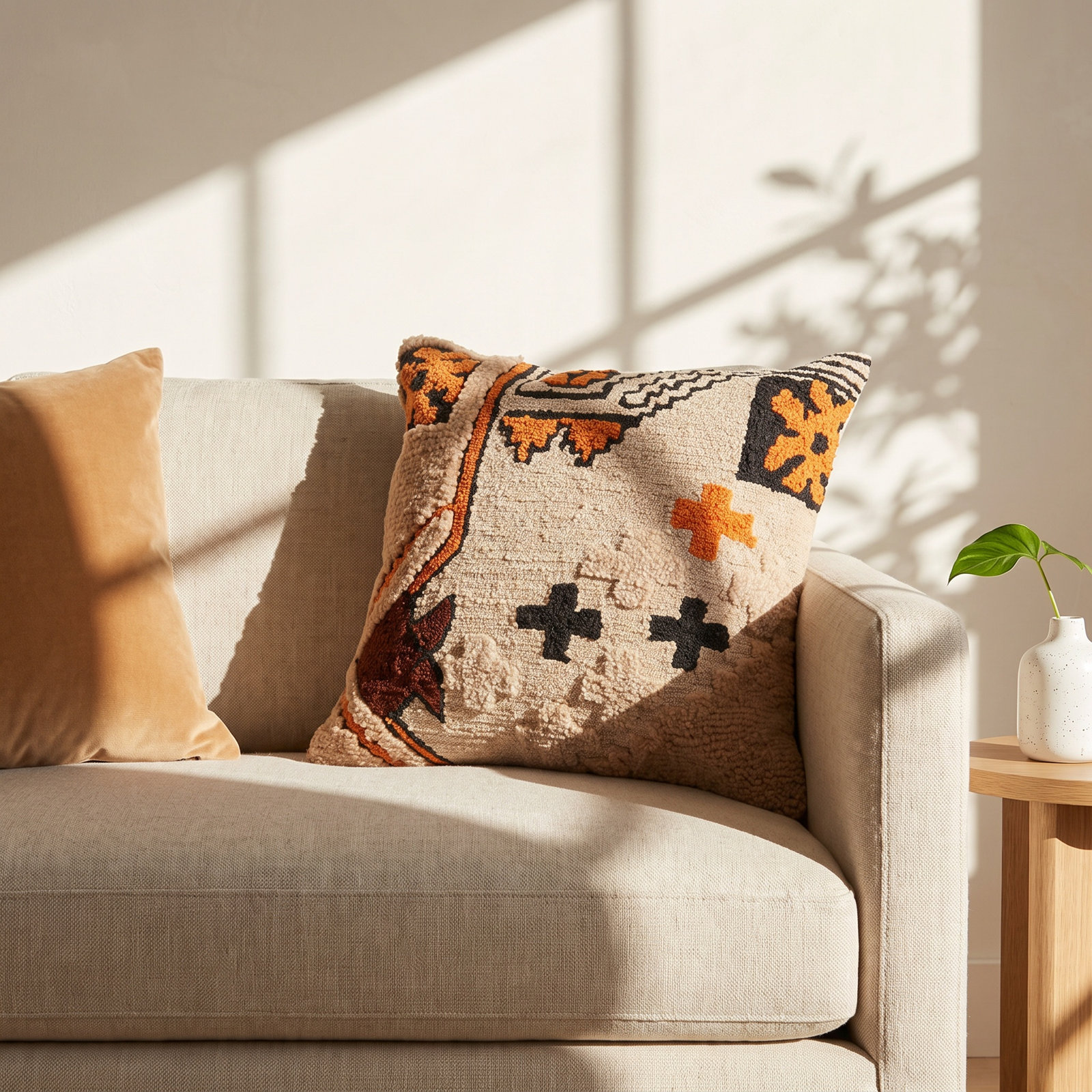 Geometric Indoor/Outdoor Throw Pillow, Polyfill