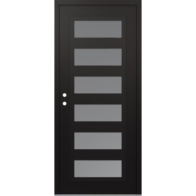 C9 droite 36 po X 80 po Porte d'entrée avant à panneau en verre givré noir et blanc, Oui