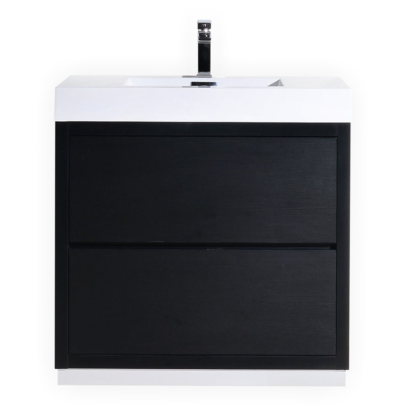 Ensemble de meuble-lavabo simple 40 po Royka, Noir
