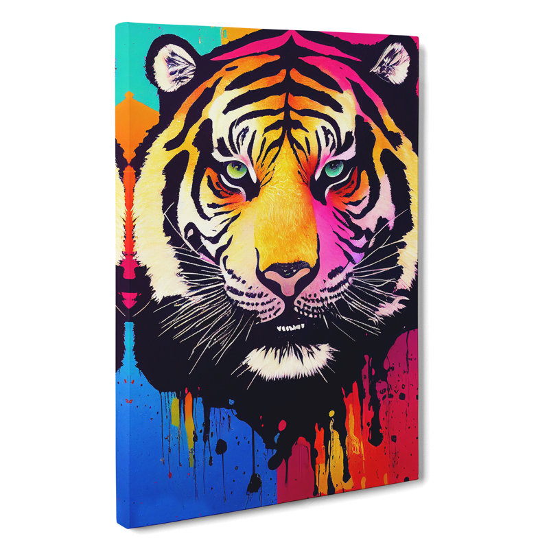 XC1022-4685X Tiger Paint Splash No.3 Abstract - Wrapped Canvas Print, 76cm H x 50cm W x 3cm D