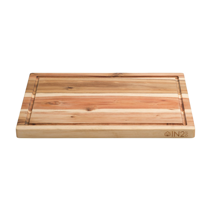 Premium Acacia Wood Cutting Board with Juice Groove – Large Kitchen Chopping & Serving Board