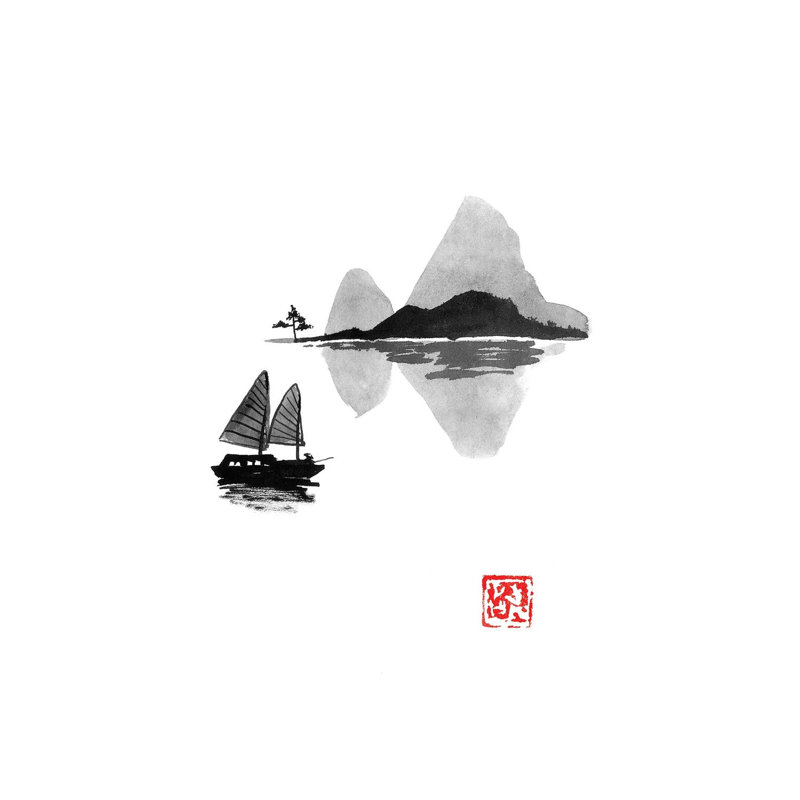 Tree Island by Péchane - Painting on Canvas, 66.04 cm H x 45.72 cm W x 1.91 cm D, Wrapped Canvas