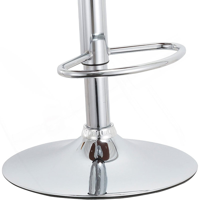Tabouret de bar contemporain pivotant réglable avec siège et dossier rembourrés, noir