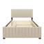 Lit plateforme double en velours avec lit gigogne-1329341005