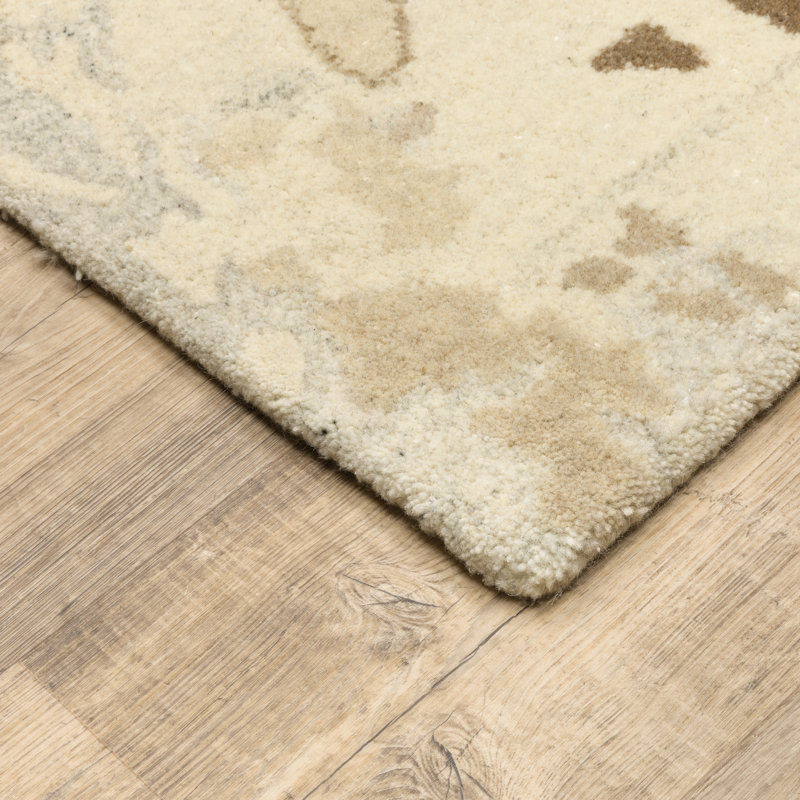 Tapis beige en laine touffeté à la main Debden, Rectangle 8 pi x 10 pi