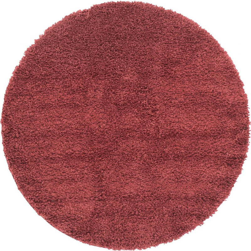 Tapis à poils longs de couleur poivre Carlosadrian, Rond 5 pi