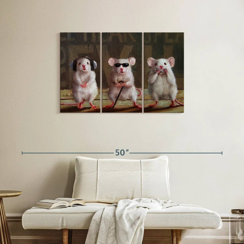 Ketti Three Wise Mice, 24" H x 38" W