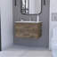 Meuble-lavabo mural pour salle de bain Alma, brun foncé / blanc