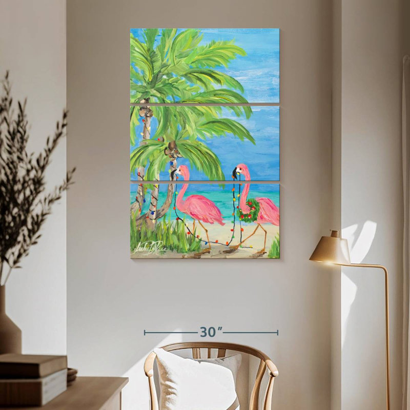 Ketti Flamingo Christmas II, H 65 po x l 42 po
