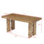 Table de salle à manger en bois massif 63 po pour 6 personnes, table de cuisine rectangulaire avec base piédestal, brun clair