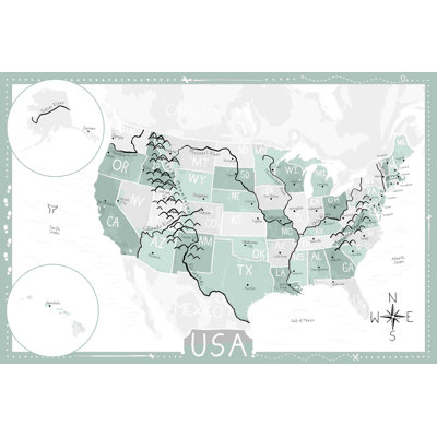 Usa Map Grey