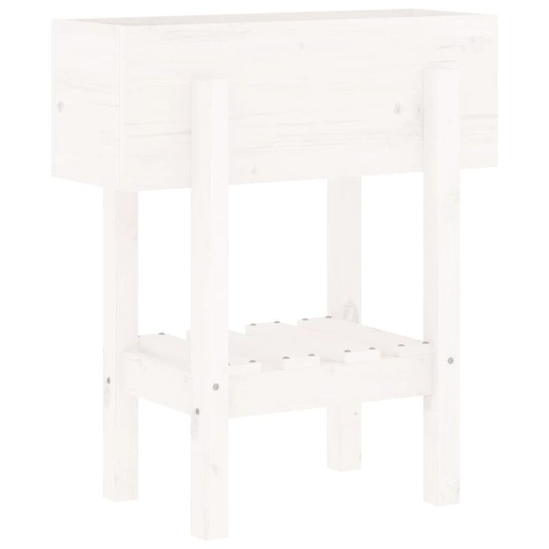 Balliett Wood Planter Box, 62cm W x 30cm D x 69cm H, White