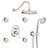 Adjustable Shower Head And Body Spray In Brushed Nickel With Construction Valve Bathroom System Powerful Water Flow Jets-126673561