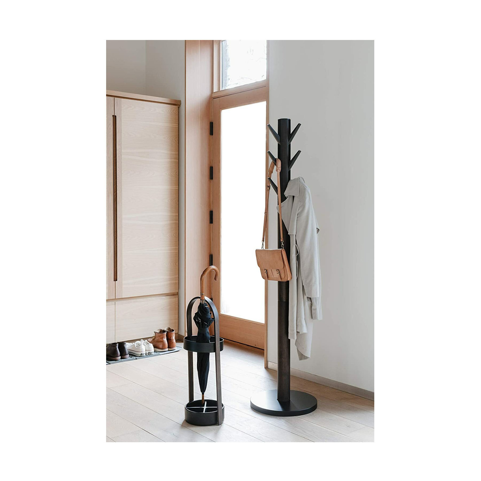 9 - Hook Freestanding Coat Rack, Brown