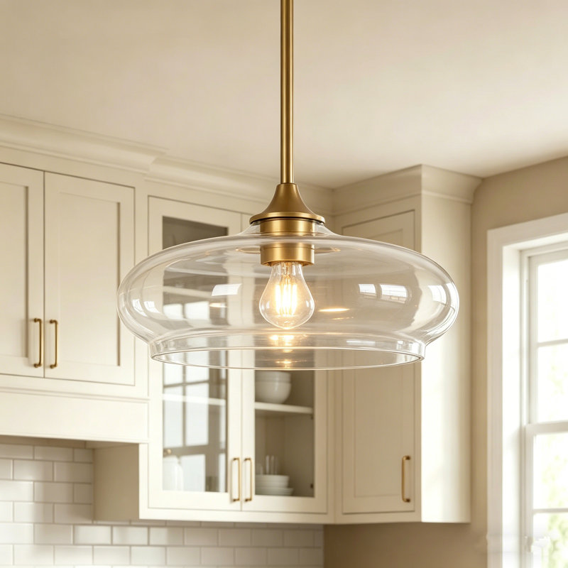Baron Aldana 1-Light Dome Kitchen Island Lighting