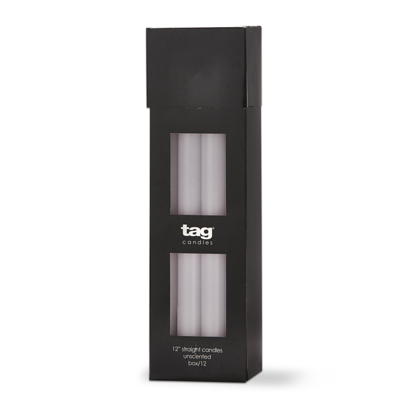Couleur droite bougie Color Studio, Blanc, H 12 po x l 0,83 po x P 0,83 po