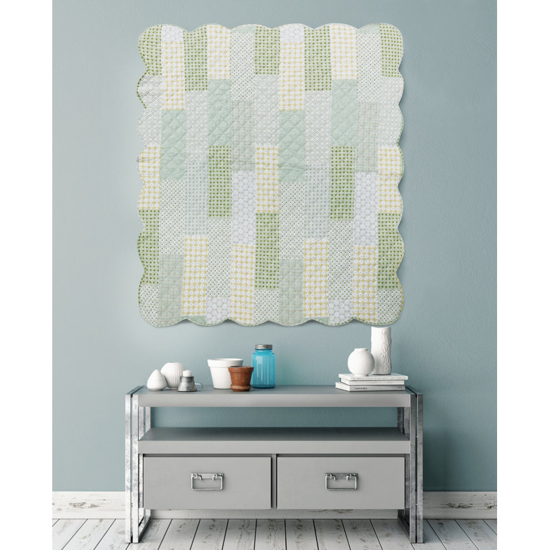 Juniper Geometric Patchwork Quilted Cotton Throw Blanket