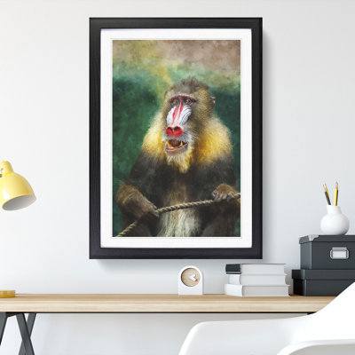 Mandrill Baboon Monkey - Picture Frame Painting