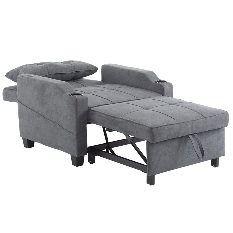Hosie Faux Leather Accent Chair, Darrk Gray Polyester