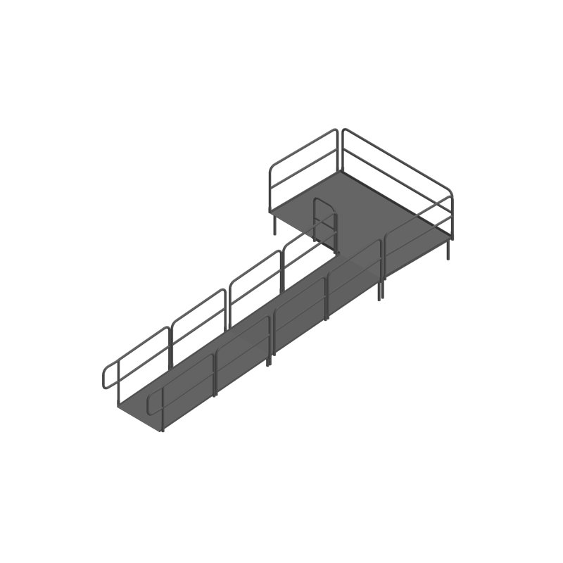 Ensemble de rampe de scène, H 16 po x l 252 po x P 96 po