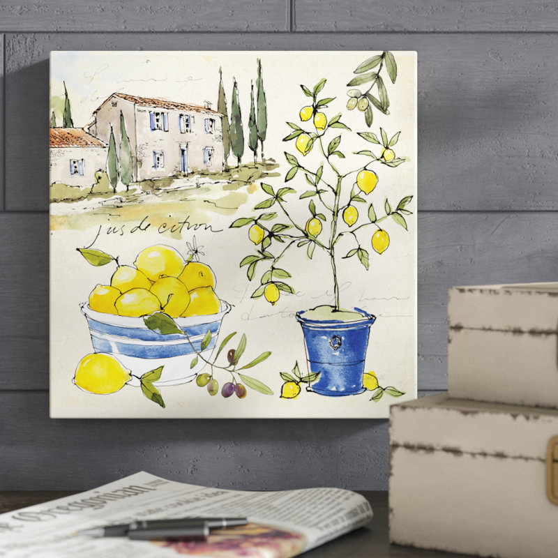 Citron III by Anne Tavoletti - No Frame Painting on Canvas, 30cm H x 30cm W