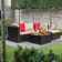 Huang 5 Piece Patio Conversation Set All Weather Wicker Rattan Sofa 3-4 Persons Outdoor Sectional Seating Group with Cushions,Pillows & Glass Table for Porch,Lawn and Yard