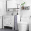 Étagère de salle de bain de 137 cm de hauteur - 2 niveaux et tiroirs, tour de rangement blanc gain de place, tiroirs pour ranger vos essentiels