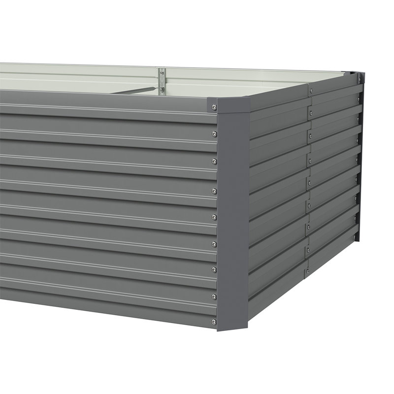 Metal Raised Garden Bed, Grey
