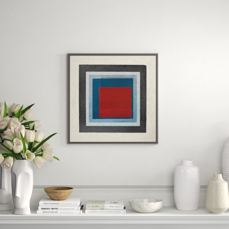 Overlapping Color 2' Framed Graphic Art Print on Glass