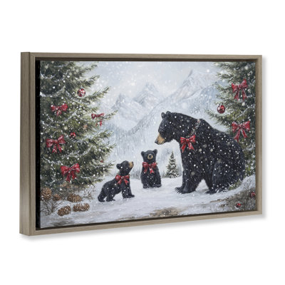 Cadre flottant Christmas Black Bears, design par Tina LeCour