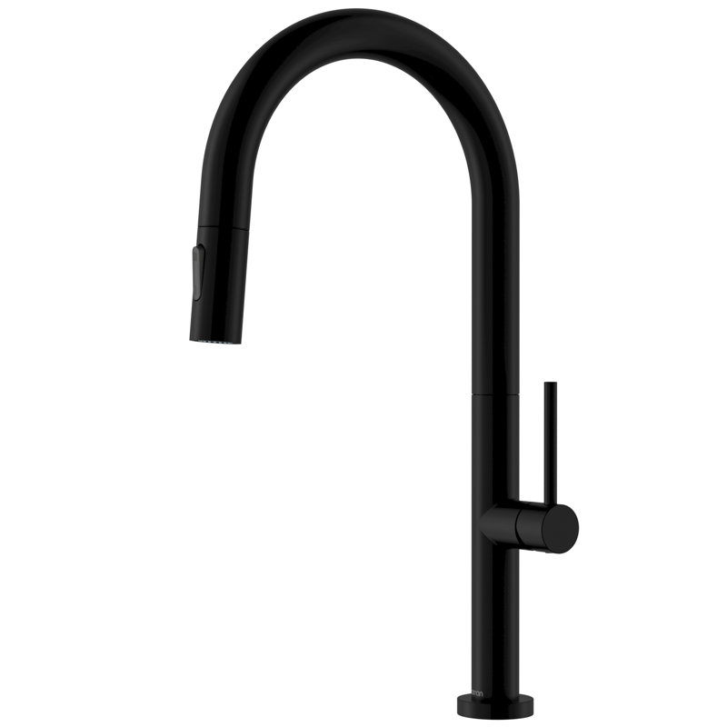 Karran Slim Pull-Down Kitchen Faucet, 25mm Thin Body, Modern Design, Dual Spray in Matte Black, Matte Black