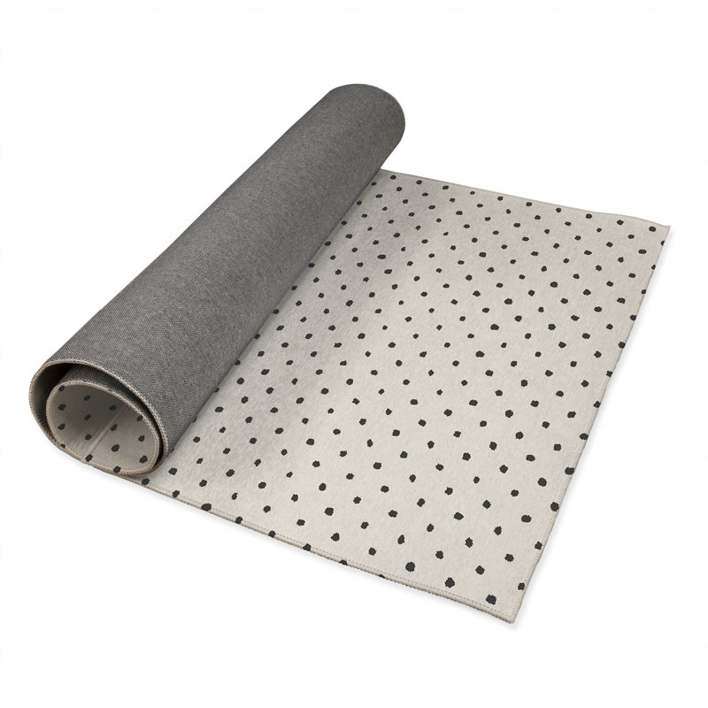 Leo Kids Play Mat, Rectangle 3' x 5', Ivory/Charcoal