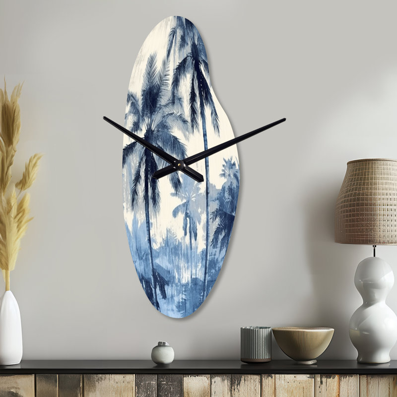 Lucatero - Curved Shape Large Palms & Palm Trees 3D Wall Clock, Medium