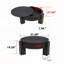 Table basse ronde avec rangement rabattable et placage de bois - Noir mat