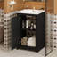 Meuble-lavabo de 20 po avec lavabo en céramique, ensemble de meuble-lavabo simple autoportant avec porte à fermeture douce, tablette réglable, style moderne.-126233972
