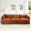 Chenille orange à 3 places avec repose-pieds, fonction de rangement modulaire, accoudoir en forme de croissant et matériau de peau douce, canapé modulaire à choix de couleurs multiples, tiroir sous chaque siège, ligne épurée-450138473