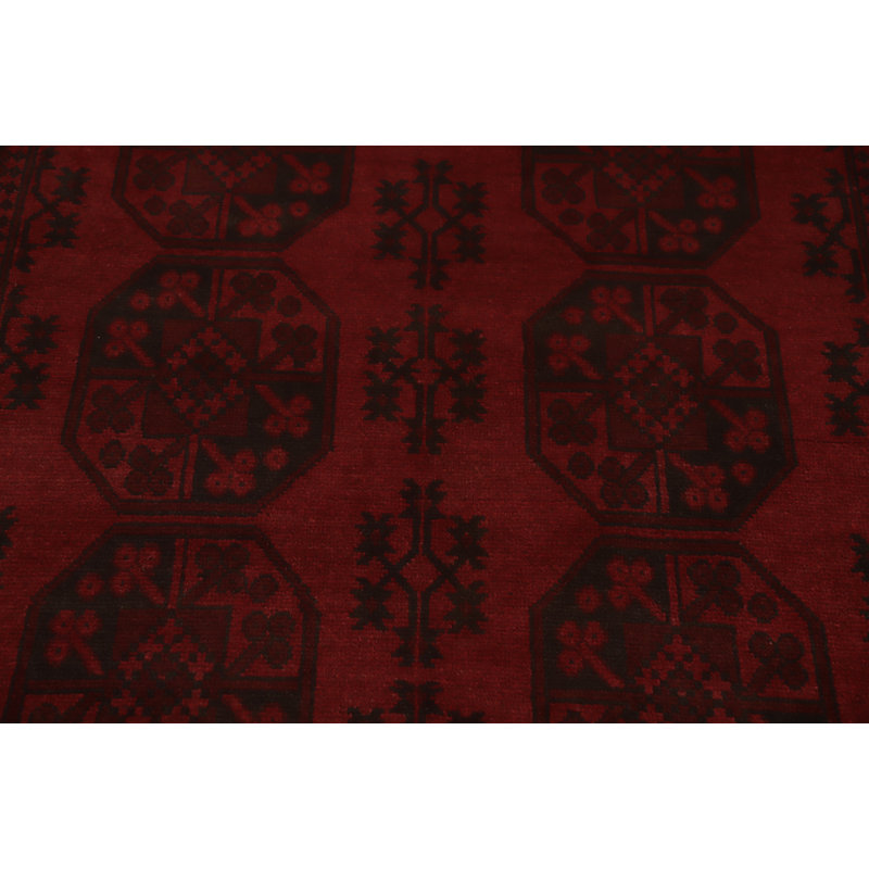 Tapis afghan tribal rouge oriental 5 x 6
