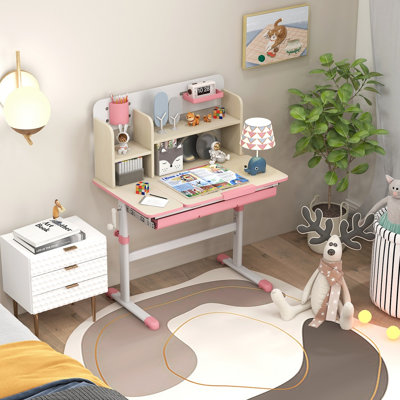 Bureau d'étude à hauteur réglable pour enfants avec bureau inclinable pour enfants de 3 à 12 ans