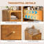 Table de chevet étroite, petite table d'appoint haute avec 2 tiroirs et tablette ouverte, table de chevet en bois de noyer massif, table de chevet moderne Mid-Century pour la chambre à coucher (12 po)-180783369-177641898-181823415
