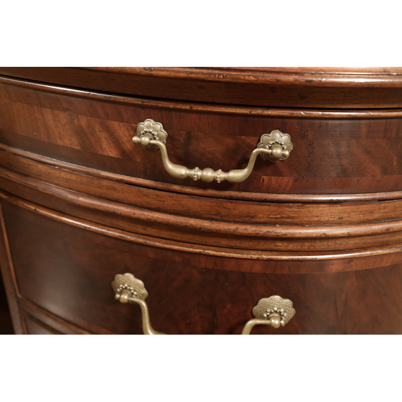 Walnut Kidney Shaped Desk With Leather Top