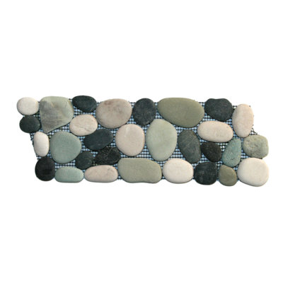 Yukon Natural Stone Listello Durable Water-Resistant Brown Pebble Mosaic Tile - 4" x 12"