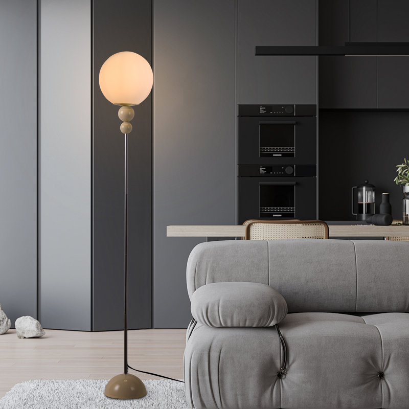  Modern 63" White Glass Floor Lamp